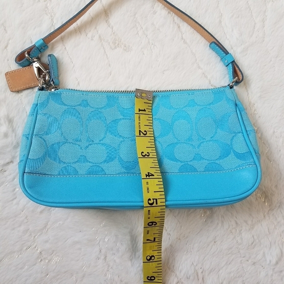 Coach Y2K 90's Turquoise Signature C Demi Shoulder Bag w/Dustbag - Picture 5 of 16